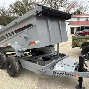 2026 RAWMAXX SDX KNIGHT 60"X10' BUMPER PULL DUMP TRAILER 2-5200 LB AXLES LAVA GREY 26068