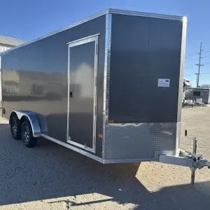 2026 STEALTH 7.4X18 ENCLOSED TRAILER WITH 2-3500LB AXLES AND ALUMINUM WHEELS 25079