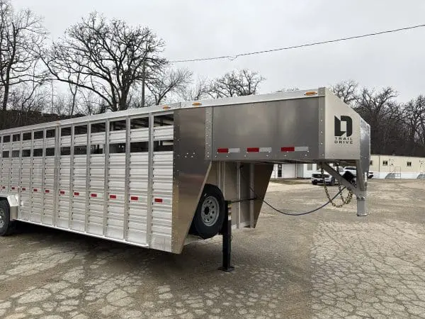 2026 DURALITE 30X90 TRAILDRIVE GOOSENECK STOCK TRAILER 3-7000LB AXLES 26082