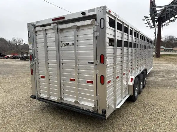 2026 DURALITE 30X90 TRAILDRIVE GOOSENECK STOCK TRAILER 3-7000LB AXLES 26082