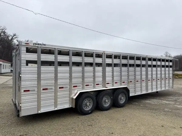 2026 DURALITE 30X90 TRAILDRIVE GOOSENECK STOCK TRAILER 3-7000LB AXLES 26082