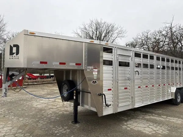 2026 DURALITE 30X90 TRAILDRIVE GOOSENECK STOCK TRAILER 3-7000LB AXLES 26082