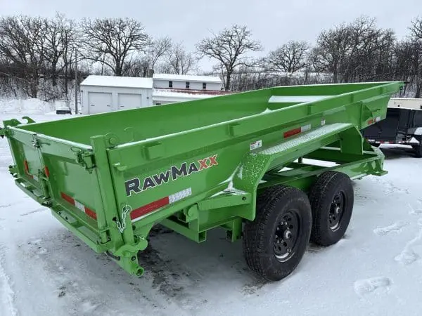 2026 RAWMAXX GDX14'X83" BUMPER PULL DUMP TRAILER 2-7000 LB AXLES LIMON GREEN 26092