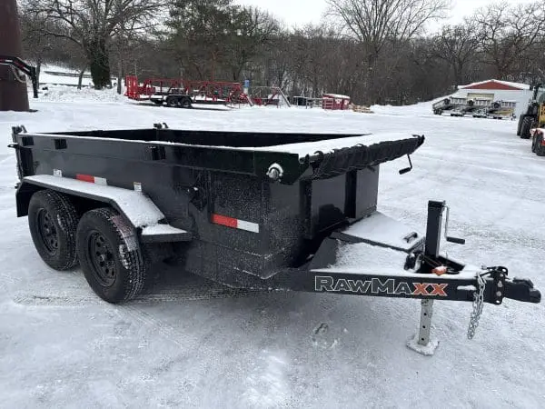 2026 RAWMAXX SDX 60"X10' BUMPER PULL DUMP TRAILER 2-3500 LB AXLES JET BLACK 26090
