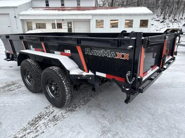 2026 RAWMAXX LPX14'X83" BUMPER PULL DUMP TRAILER 2-7000 LB AXLES JET BLACK 26088