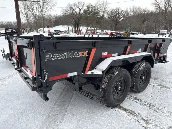 2026 RAWMAXX LPX14'X83" BUMPER PULL DUMP TRAILER 2-7000 LB AXLES JET BLACK 26088