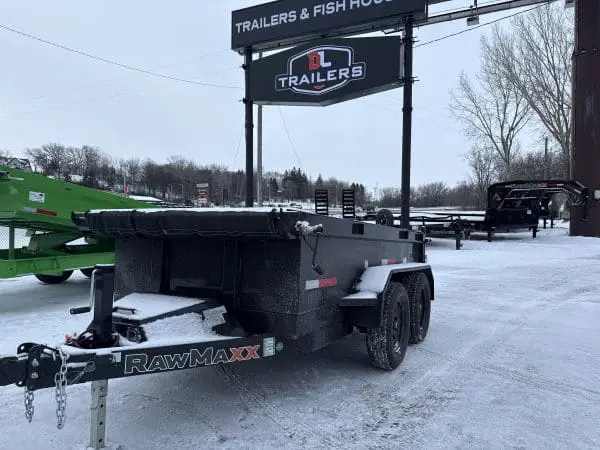 2026 RAWMAXX SDX 60"X10' BUMPER PULL DUMP TRAILER 2-3500 LB AXLES JET BLACK 26090