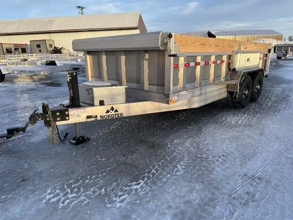 2026 NORDTEK 82X16 FOOT DUMP TRAILER WITH 2-7000LB AXLES, ALUM WHEELS, HYDRAULIC JACK 25095