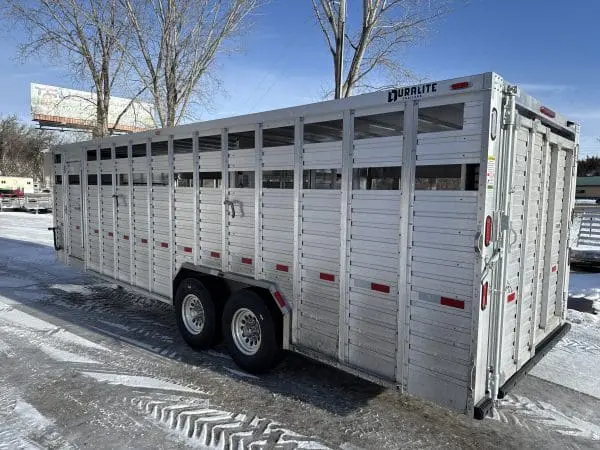 2026 DURALITE 25'X96" TRAIL DRIVE GOOSENECK STOCK TRAILER 2-7000LB AXLES RO2765