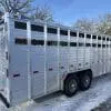 2026 DURALITE 25'X90" TRAIL DRIVE GOOSENECK STOCK TRAILER 2-7000LB AXLES RO2766