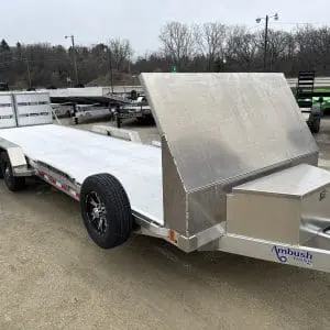 2026 AMBUSH EQUIPMENT TRAILER 81X26 WITH 2-5200LB AXLES ALUM WHEELS RO4835