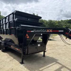 2026 RAWMAXX RDX20GN20 GOOSENECK ROLLOFF TRAILER WITH 3-20 FOOT BINS 2-10K AXLES RO4843