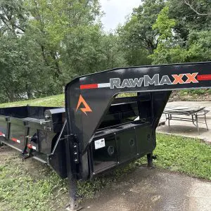 2026 RAWMAXX LTX-20'X83" GOOSENECK DUMP TRAILER 2-10,000 LB AXLES JET BLACK RO4088