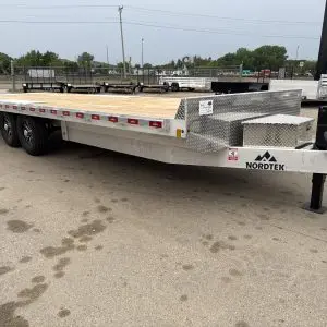 2027 NORDTEK 102x24 DECK OVER HYDRAULIC TILT BED 2-7000LB AXLES ALUM WHEELS DL1749