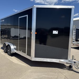2025 BEAR TRACK BTE7516T ENCLOSED TRAILER 2-3500LB AXLES ALUM WHEELS BLACK 25037