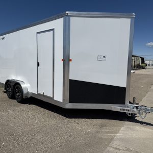 2025 BEAR TRACK BTE7516T ENCLOSED TRAILER 2-3500LB AXLES ALUM WHEELS WHITE 25038