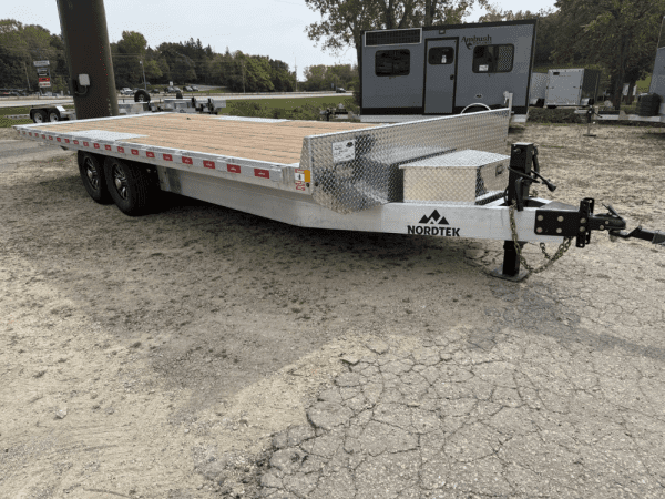 2026 NORDTEK 102X22 DECKOVER TILT BED WITH 2-7000LB AXLES, ALUM WHEELS