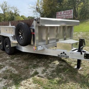 2026 NORDTEK 82X12 ALUMINUM DUMP TRAILER 2-7000LB AXLES ALUM WHEELS 26048