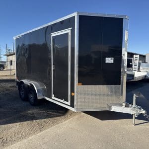 2026 STEALTH 7.4X14 ENCLOSED TRAILER WITH 2-3500LB AXLES AND ALUMINUM WHEELS 25077