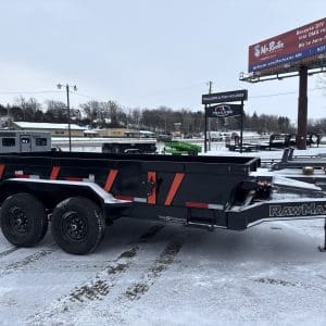 2026 RAWMAXX LPX14'X83" BUMPER PULL DUMP TRAILER 2-7000 LB AXLES JET BLACK 26088