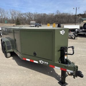 2026 BOSS FT990 FUEL TRAILER WITH 2-7000LB AXLES STEEL WHEELS ARMY GREEN RO3274