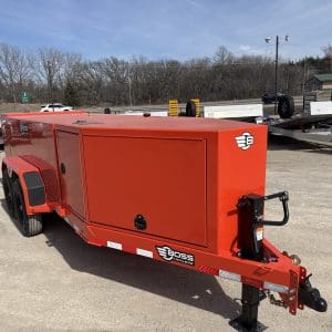2026 BOSS FT990 FUEL TRAILER WITH 2-7000LB AXLES STEEL WHEELS KUBOTA ORANGE RO3233