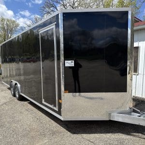 2026 STEALTH 8.5X24 CAR HAULER ENCLOSED TRAILER V-NOSE 2-5200LB AXLES RO7859
