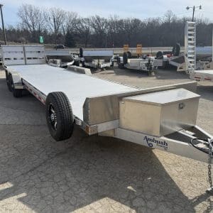 2026 AMBUSH EQUIPMENT TRAILER 81X30 WITH 2-5200LB AXLES ALUM WHEELS RO4832