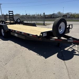 2027 ABU 82X22 FOOT EQUIPMENT TRAILER 2-7000LB AXLES, FLIP UP RAMPS DL4589
