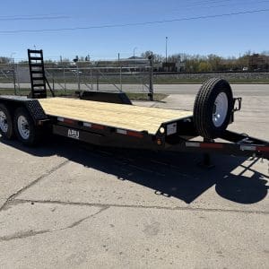 2027 ABU 82X20 FOOT EQUIPMENT TRAILER 2-7000LB AXLES, FLIP UP RAMPS DL4588