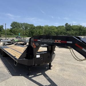 2026 RAWMAXX 32X102 HTX DUAL GOOSENECK WITH HYDRAULIC DOVE TAIL 2-12000LB AXLES RO3622
