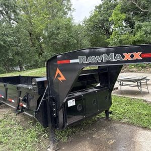 2026 RAWMAXX LTX-20'X83" GOOSENECK DUMP TRAILER 2-10,000 LB AXLES JET BLACK RO4088