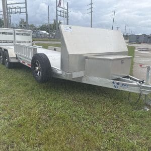 2026 AMBUSH EQUIPMENT TRAILER 81X22 WITH 2-5200LB AXLES ALUM WHEELS DL4785