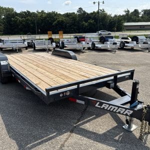 2027 LAMAR 83X18 10K CAR HAULER WITH 2-5200LB AXLES STEEL WHEELS RO7347