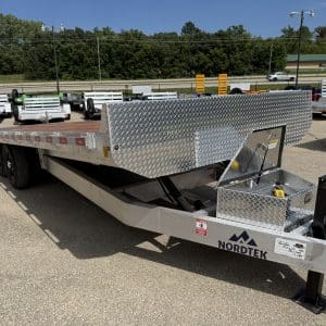 2027 NORDTEK 24X102 TILT BED DECKOVER WITH 2-7000LB AXLES ALUMINUM WHEELS RO1740