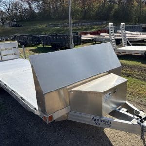 2026 AMBUSH EQUIPMENT TRAILER 81X22 WITH 2-5200LB AXLES ALUM WHEELS RO4820